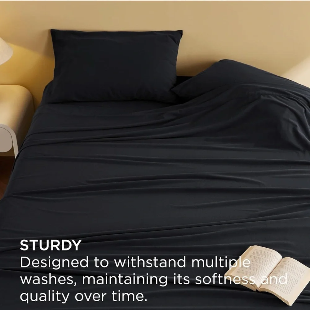 🌺Bedsure Queen Polyester Flannel Warm Soft Fleece Deep Pocket Bed Sheets Set🌸🌺
